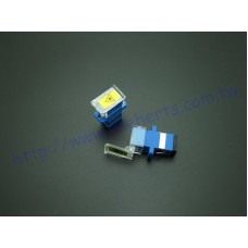 AD-SF-SF-SM-AWS SC轉SC耦合器+雙耳+帶快門(透明) SC/PC 防塵 蓋外置 自動檔板 透明翻蓋SC-SC 双母接頭 單模單芯 光纖適配器 單工法蘭 耦合器